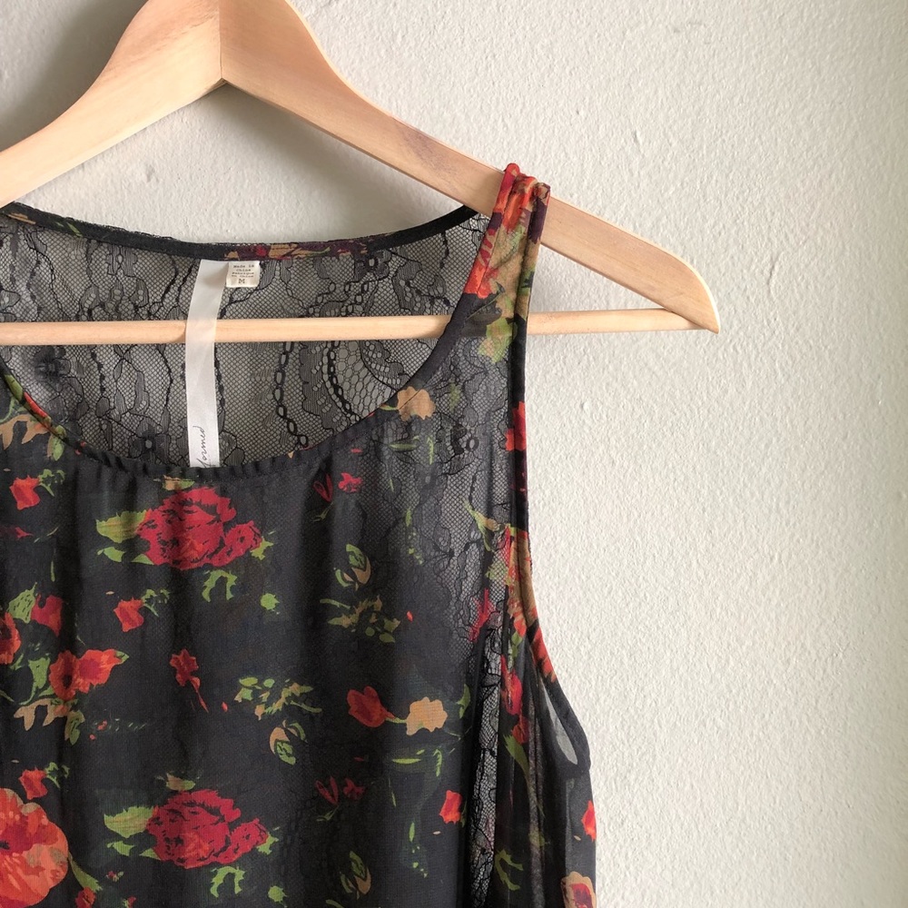 Anthropology, Silky and Lace Sleeveless Dress